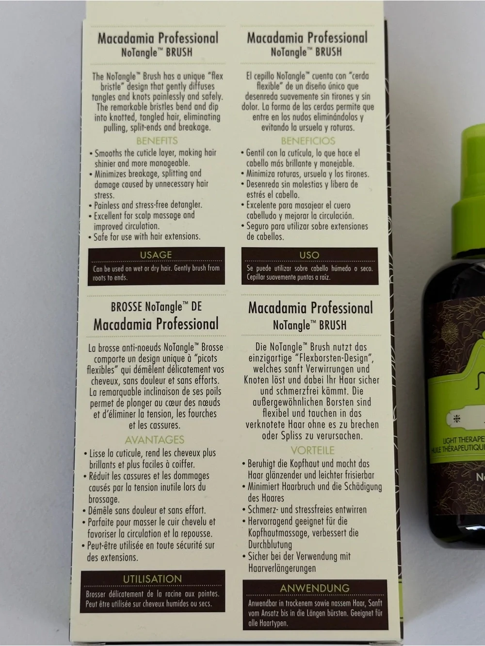 Set of 2!!! Macadamia Natural Healing Oil Spray & Brush “NoTangle”. Brand New!!!